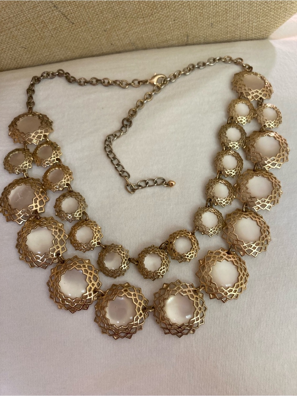Multi Layered Vintage Necklace with Intricate Settings